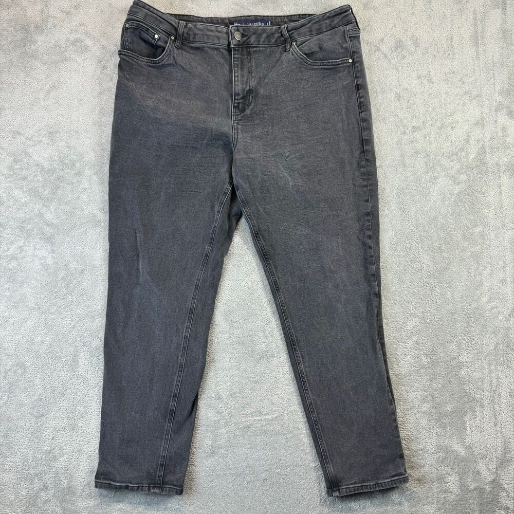Boden Denim Girlfriend Jeans Womens 16R/18R Gray Straight Leg Dark Wash Casual